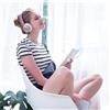 Unyqoos Cuffie stereo pieghevoli Unyqoos®, con fascia regolabile, cuscinetti auricolari traspiranti, bassi potenti, cavo in nylon intrecciato e connettore da 3,5 mm, compatibili con smartphone e laptop