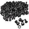 Unyqoos Set di montaggio Unyqoos® M6, 50 pezzi - include dadi a gabbia, viti a testa bombata e rondelle, in acciaio nero, per rack di rete e server da 19 e 10 pollici