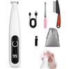 Unyqoos Tagliacapelli elettrico Unyqoos® per animali domestici con LED - ricaricabile, silenzioso, ideale per cani e gatti, batteria da 500 mAh, connettore USB-C, lame in acciaio inossidabile da 20 mm, include spazzola, lima, pettine e custodia