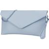 SH Leder Saya G369 - Borsa a tracolla in vera pelle, con catena di trasporto, 31,5 x 16,5 cm, Azzurro, s