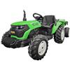 Pilots Kids Trattore Elettrico per Bambini 24V con Rimorchio Ribaltabile Verde