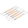 Hilitand 2pcs Double Head Ribbon Tool Manico in Legno per Cera Clay Ceramica Scultura Fai da Te Craft