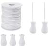 Marchfunny Cordoncino per tenda resistente, bianco, spessore 1,5 mm, polimero ad alta resistenza, rotolo da 100 m, per tende veneziane verticali e avvolgibili
