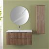FERIDRAS Mobile bagno sospeso con lavabo e specchio L 100 x H 50 x P 45 cm rovere cannettato 2 cassetti Kanne