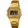 Nicoone Orologi per Uomo, Orologio Digitale con Cinturino In Acciaio Inossidabile LED Retroilluminato Orologio Impermeabile Elegante Orologio da Polso per Gli Uomini (Oro)