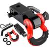 AUTOBOTS Tow Hitch Receiver 2, 45,000 Lbs Break Strength Heavy Duty Receiver with 5/8 Screw Pin, 3/4 Shackle, Towing Accessories for Vehicle Recovery Off-Road Red&Black