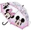 CERDÁ LIFE'S LITTLE MOMENTS Ombrello a Cupola di Minnie e Mickey Mouse - Stampa di Topolina e Topolino con Dettagli Rosa - Fabbricato in 100% POE con Struttura in Fibra di Vetro - Prodotto Originale Elaborato in Spagna