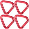 UKCOCO 4 Pezzi Moschettone Triangolare per Arrampicata in Lega di Alluminio Resistente, Clip Multifunzione per Zaino o Cintura, Moschettone Pesante Rosso per attività Outdoor