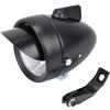 Elyebxj Faro Anteriore Luminoso per Bicicletta, 1 LED con portalampada, Pannello Parasole in Metallo retrò Nero, Faro da Ciclismo