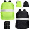 Generic 2 pezzi custodia per zaino impermeabile 40-50L strisce riflettenti e cinghie regolabili, copertura antipioggia in nylon 190T/210T con rivestimento in PU per escursionismo, campeggio, viaggi, ciclismo