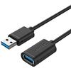 UNITEK Cavo USB 3.0 A maschio a USB A femmina/cavo di estensione / 1,5 metri, nero/estensione per stampante, tastiera, lettore di schede ecc.