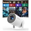 Magcubic Proiettore Portatile 4K Supporta, Mini Videoproiettore Smart TV