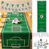 XIEXIESHER Confezione da 9 tovaglie riutilizzabili, a tema calcio, decorazioni per feste di compleanno 40x 140 cm Runner da tavolo sportivo da calcio, in erba artificiale in erba artificiale