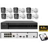 HIKVISION Kit Videosorveglianza IP Hikvision NVR PoE 8 Canali con 6 Telecamere Bullet 4MP