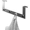 GEDY Appendiabiti da porta o mobiletto multiplo cromato, Battente 40CM, Misure e peso prodotto: 40X7,2X12,2 CM & 0,42KG, Appendi accappatoio bagno in acciaio inox, Design R&S Gedy, 2 anni di garanzia
