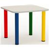 GIODIARREDA Tavolo Scuola Infanzia Color Quadrato Misura 1 Gambe 4 Colori