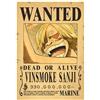 VINSMOKE SANJI | One Piece Poster Manifesto Wanted Dead or Alive | 42 x 28,5 cm