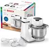 Bosch MUMS2EW00 Impastatrice, 700 W Ciotola da 3.8L in Acciaio Inox, Bianco