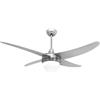 Zephir VENTILATORE DA SOFFITTO ZEPHIR ZFR4121S CON LUCE TIMER SILVER PARALUCE IN VETRO