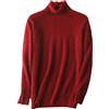 Youllyuu Maglione da uomo in 100% cachemire di visone, dolcevita in maglia, casual, pullover base tinta unita, taglia grande, Borgogna, XL
