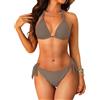 Aqua Eve Bikini a triangolo con allacciatura al collo, costume da bagno a due pezzi a vita bassa