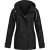 MOKBAY Giacca Pioggia Donna con Cappuccio Taglie Forti Giacca Pioggia Antivento Trekking Outdoor Giubbino Impermeabile Leggero
