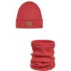 ANDER Cappello e Scaldacollo Bambini SMILE - Set di Berretto e Sciarpa Colletto in Cotone - Primavera Autunno - Unisex Ragazzi Ragazze - Morbido e Alla Moda Mandorla 48-52