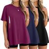 Xuniea 3 Maglie Allattamento maternità Oversize | Maglie Post Parto Cerniera Nascosta, T-shirt Manica Corta, Allattamento Facile, Abiti Quotidiani, Per Mamma Dopo Parto
