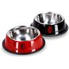 Set Ciotole Cane/Gatto, AC Milan, Prodotto Ufficiale, Rossa E Nera, 18 Cm