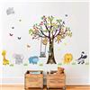 Adesivi Murali Bambini Animali Foresta Albero Decorazione Parete Muro Cameretta