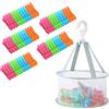 SODIAL Confezione da 60 Mollette per Bucato con Cestino per Mollette per Cesto App9961
