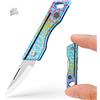 Coltello Tascabile Mini EDC Titanio Portachiavi Pieghevole Campeggio Escursione
