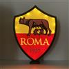 INSEGNA LUMINOSA LED A BATTERIE \ AS ROMA STEMMA SCUDETTO CALCIO \ TARGA DA BAR