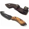 Coltello Fox da scuoio lama 10 cm e manico in olivo con scuoiatore