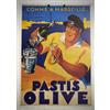 Pastis Olive- Poster riproduzione pubblicitaria - 1990 -