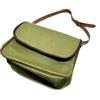 Carniere Delfiero tela verde grande borsa tracolla