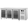 Ristoattrezzature Modello: 119060030112975,Tavolo frigo refrigerato 3 porte in vetro, in acciaio inox -2 +8 °C 179,5x70x85h cm tropicalizzato