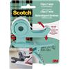 Scotch Dispenser Clip&Twist C19, Verde + Nastro Adesivo Magic, 1 Rotolo | Ricaricabile, per Casa e Ufficio, Si Fissa a Tavoli, Scrivanie e Supporti per Monitor; con Nastro Adesivo Opaco Invisibile