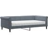 vidaXL Letto da giorno con materasso grigio scuro 100x200 cm in velluto