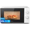 Midea Microonde 20 litri e 700 W di potenza | Forno a microonde bianco da tavolo con piano girevole, funzione di scongelamento, 5 livelli di potenza | Microwave con timer