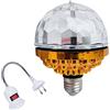 Boxwizard Luce a Sfera Rotante Colorata DJ Crystal RGB Party Light Disco Ball LED Strobe Lamp Lampadina con Presa E27 6W (E.U. Regulations)