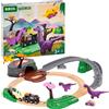 BRIO World Dinosaur Adventure Train Set for Kids Age 3 Years Up, Wooden Railway