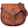 LEABAGS a mano da donna | Borsa a tracolla in vera pelle di alta qualità | Borsa a spalla | Borsa da donna per lavoro, università, scuola e tempo libero | M (23 x 22 x 6 cm) | Vintage Cognac