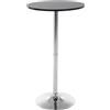 CLP Tavolino Tondo Bar Moderno I Tavolino Alto Da Appoggio Superficie In Legno Ø 60 I Tavolino Rotondo Gastronomia Alt. 110 CM, Colore:nero