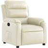 vidaXL Poltrona Reclinabile Crema in Similpelle
