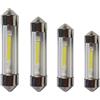 WeiXuan Luce a cupola festone LED 41mm 12V Lampada a filamento COB a 360 gradi bianco 6000K per lampadine da lettura per auto, luci interne, luce targa, 4 pezzi (41mm bianco)