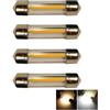 WeiXuan Festone a LED per auto, 27mm, 12V 360 gradi, lampada a filamento COB, bianco caldo 3000K, per lampadine da lettura per auto, confezione da 4 (27mm-bianco)