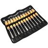 Walmeck 12 Pezzi Set di Scalpelli a Mano per Intaglio del Legno Utensili Professionali per Sgorbie da Tornio Falegnami Artisti Artigiani Manici in Legno Lucidato Lame in Accia