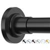SUNALLY Asta per tenda da doccia regolabile da 81 a 190 cm, a molla in | Bastone telescopico per tenda da bagno o finestre, in acciaio inossidabile, senza foratura, antiscivolo, senza ruggine