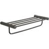 Gedy Ande Mensola Porta Asciugamani Bagno Doppio, Realizzato in Acciaio inox AISI 304 Finitura Gun Metal, Mensola Portasciugamani da Parete Fissaggio a Muro con Viti Incluse nella Confezione